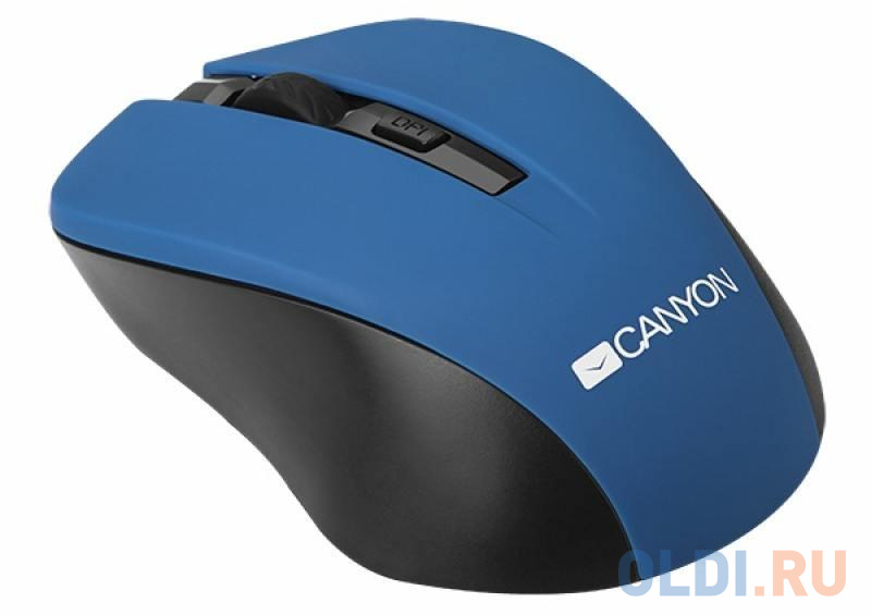 

Мышь беспроводная CANYON CNE-CMSW1BL CNE-CMSW1(Wireless, Optical 800/1000/1200 dpi, 4 btn, USB, power saving button), синий