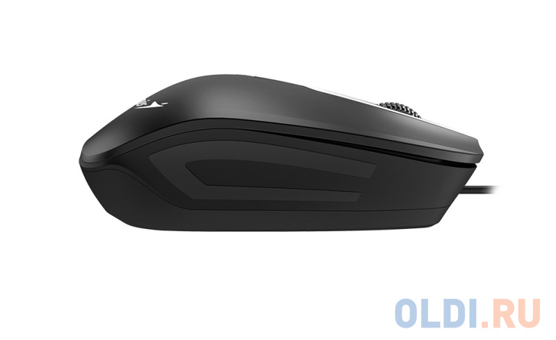 Мышь DX-180, USB, чёрная, оптическая, 800-1600dpi, подходит под обе руки фото