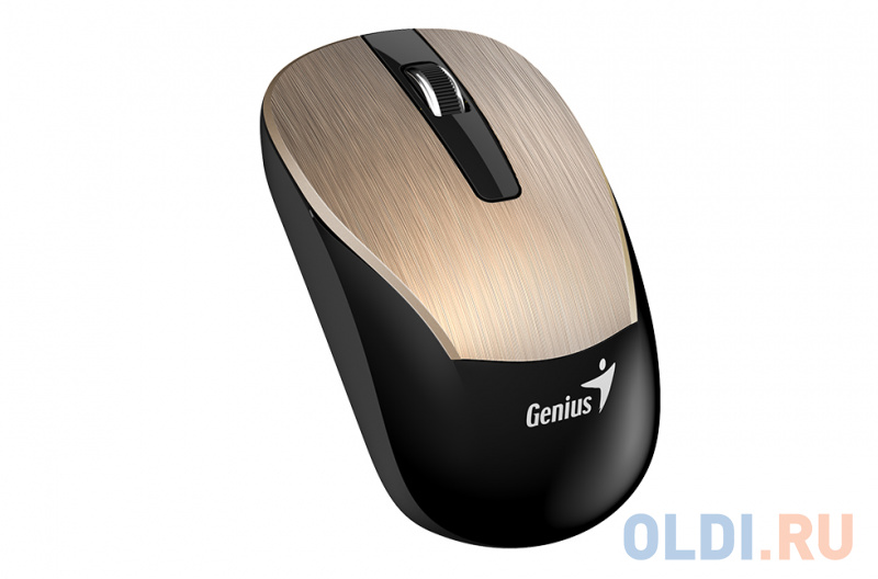 

Мышь беспроводная Genius ECO-8015, 2.4 GHz, 800-1600 dpi, встроенный аккумулятор,Gold