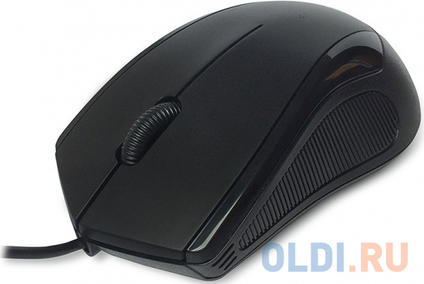 Мышь CBR CM 100 Black оптика, 1200dpi, офисн., провод 1.3 метра, черный, USB фото