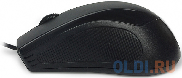 Мышь CBR CM 100 Black оптика, 1200dpi, офисн., провод 1.3 метра, черный, USB фото