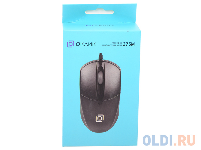 Мышь Oklick 275M черный оптическая (1000dpi) USB (2but) фото