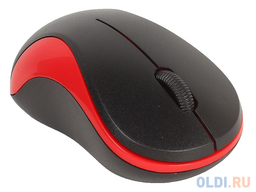 Мышь Oklick 605SW черный/красный оптическая (1200dpi) беспроводная USB (2but)