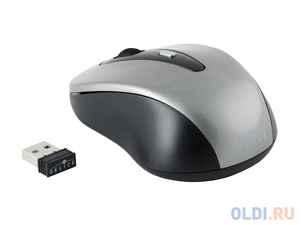 Мышь Oklick 435MW grey/black optical (1600dpi) cordless USB (3but)