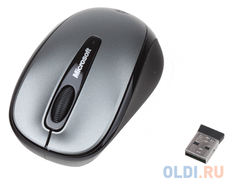 Мышь Microsoft Wireless Mobile Mouse3500 Loch Ness Grey. USB, оптическая/беспроводная (GMF-00289) - фото 1