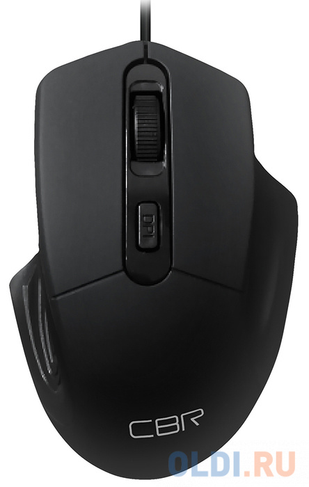 Мышь проводная CBR CM 330 Black, оптическая, USB, 800/1200/1600 dpi, 4 кнопки и колесо прокрутки, длина кабеля 1,8 м, цвет чёрный