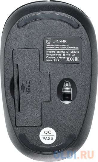 Мышь беспроводная Oklick 685MW черный оптическая (1200dpi) USB (2but) фото