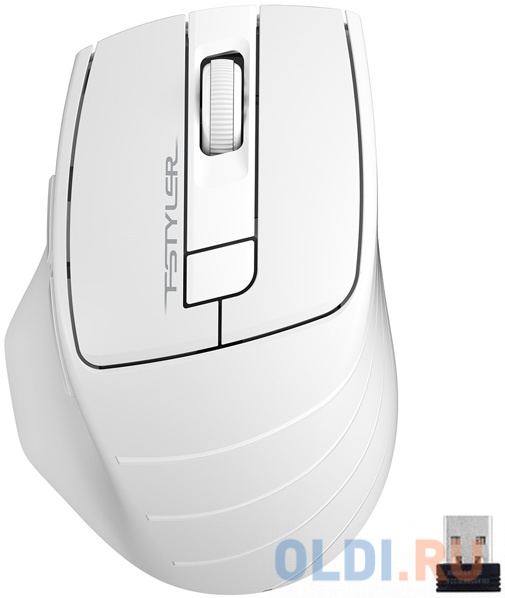 Фото - Мышь беспроводная A4TECH Fstyler FG30 серый белый USB компьютерная мышь a4tech fstyler fg10s белый серый