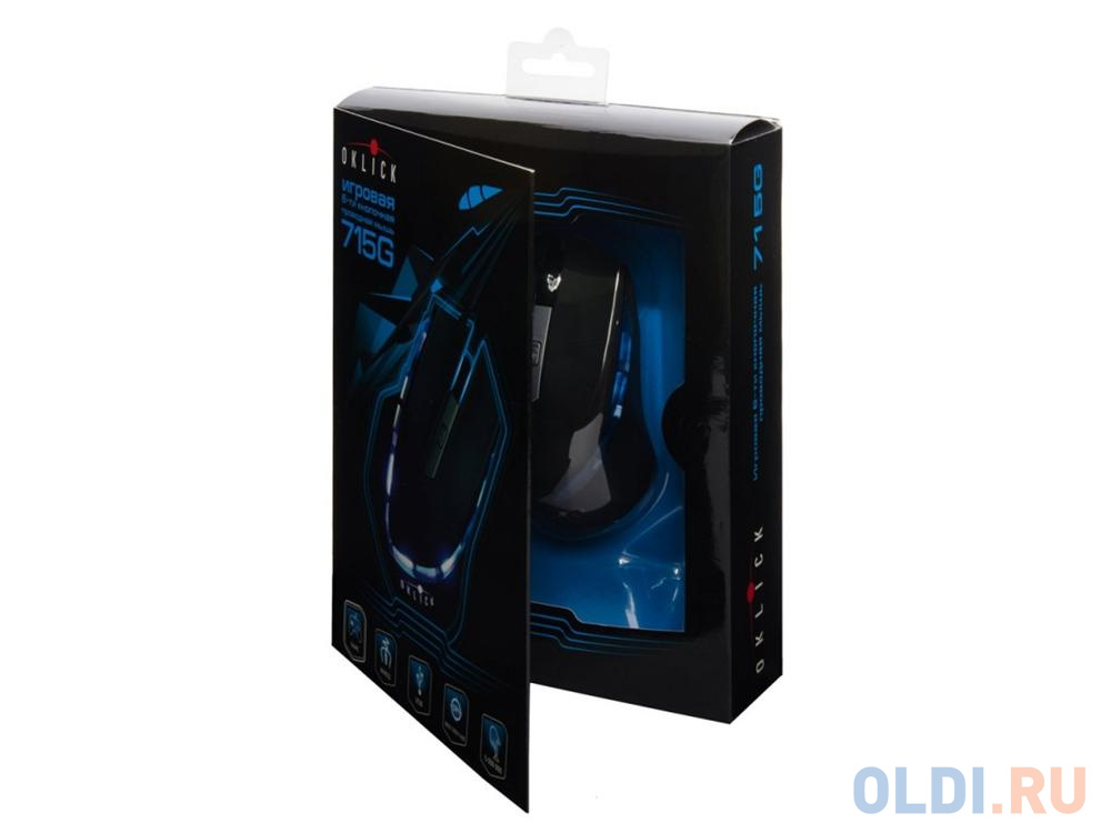 Мышь проводная Oklick 715G Wired Gaming Mouse чёрный USB мышь razer deathadder essential gaming mouse 5btn rz01 03850100 r3m1