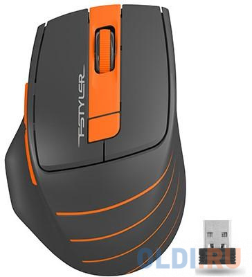 Мышь беспроводная A4TECH Fstyler FG30S оранжевый серый USB беспроводная игровая мышь redragon woki чёрная usb bluetooth pixart p3395 huano 6 кн 26000 dpi rgb подсветка 2000 мач