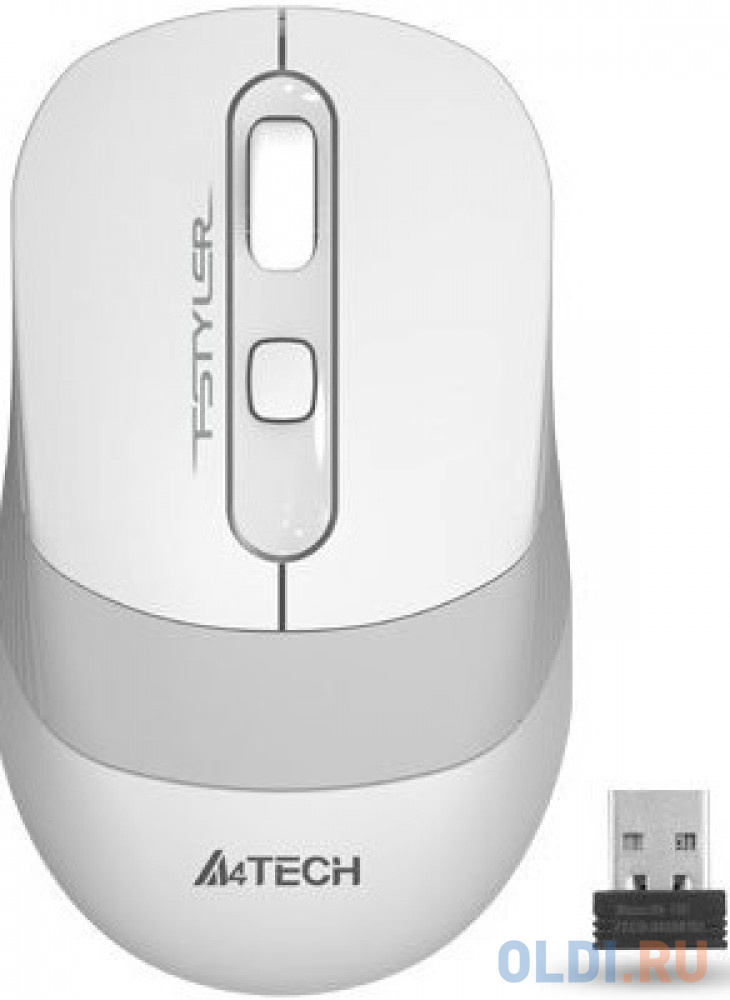 Мышь беспроводная A4TECH Fstyler FG10S белый серый USB мышь a4tech fstyler fb35s белый серый оптическая 2000dpi беспроводная bt radio usb для ноутбука 5but
