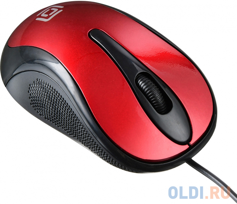 Мышь проводная Oklick 385M чёрный красный USB фото