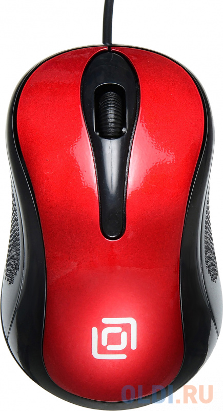 Мышь проводная Oklick 385M чёрный красный USB фото