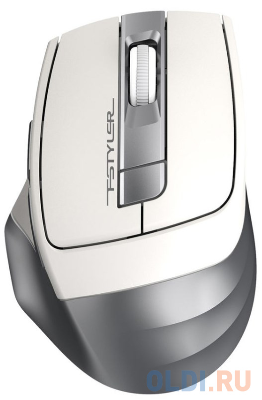 Мышь беспроводная A4TECH Fstyler FG35 белый серебристый USB мышь беспроводная a4tech fstyler fg35 чёрный золотистый usb