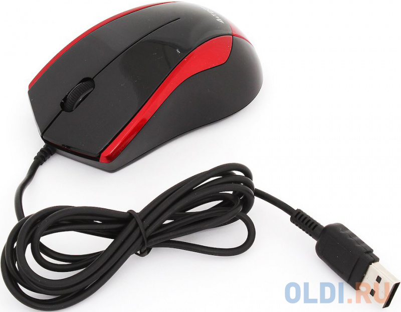 

Мышь проводная A4TECH N-400-2 V-Track чёрный красный USB