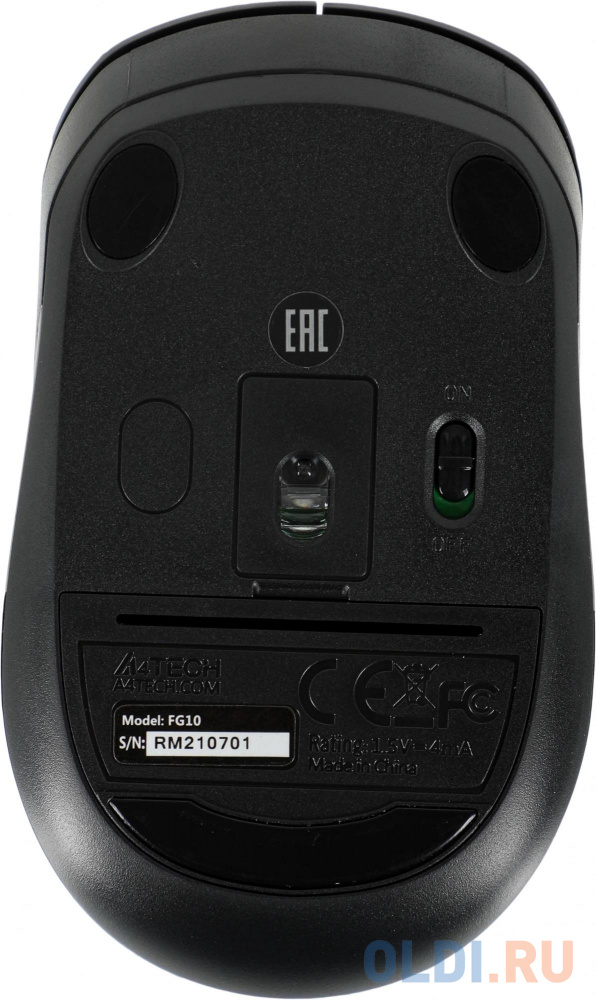 Мышь беспроводная A4TECH FG10 GREY чёрный серый USB фото