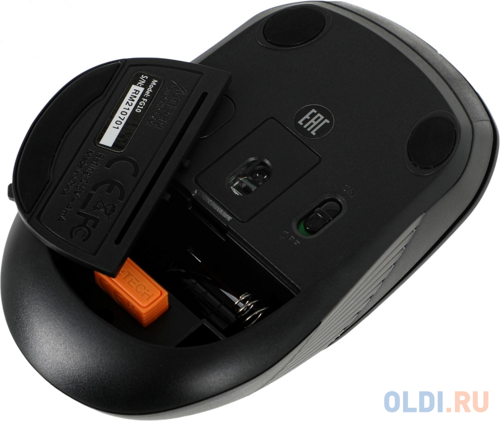 Мышь беспроводная A4TECH FG10 GREY чёрный серый USB фото