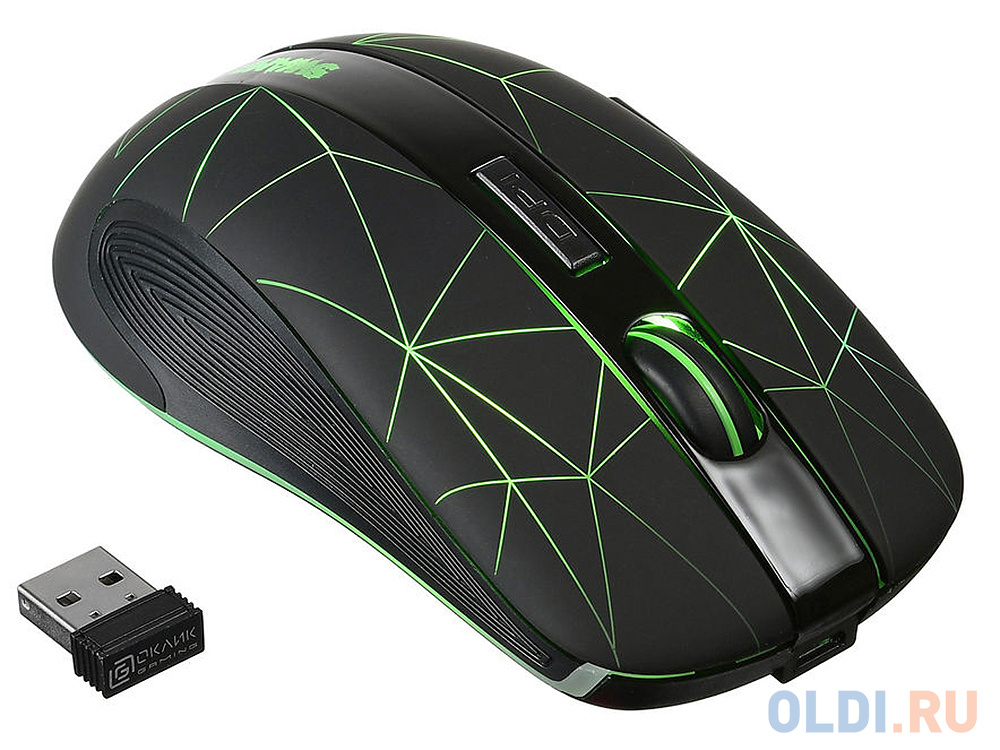 Мышь Oklick 975GW черный оптическая (2400dpi) беспроводная USB игровая (6but)