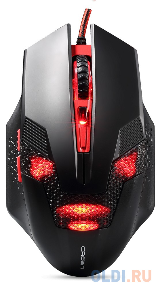 

Мышь проводная Crown CMG-04 CYBORG RED USB чёрный