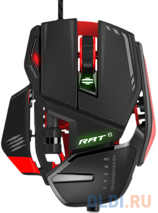 Игровая мышь Mad Catz  R.A.T. 6+ чёрная (PMW3360, Omron, USB, 11 кнопок, 12000 dpi, RGB подсветка) фото