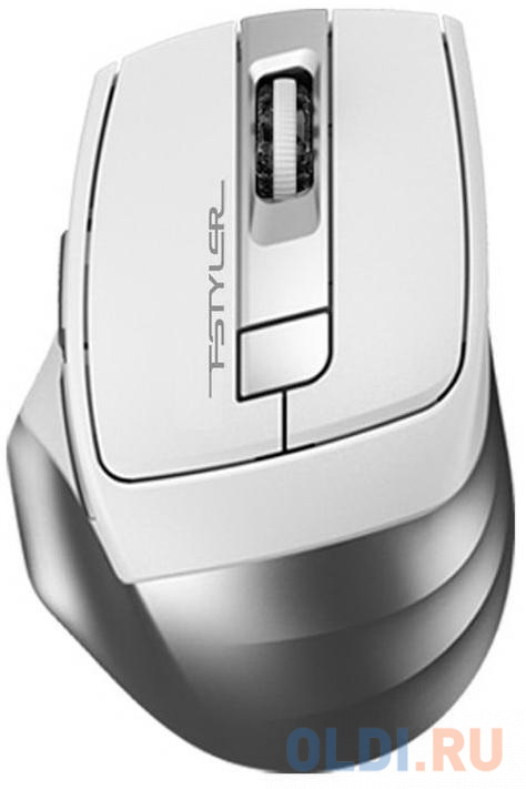 Мышь беспроводная A4TECH Fstyler FB35 белый серый USB + радиоканал мышь a4tech fstyler fg30s серый синий оптическая 2000dpi silent беспроводная usb 5but