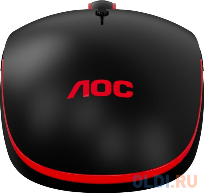 AOC Мышь игровая профессиональная GM500, многоцветная RGB, 5000 dpi., Pixart 3325, USB кабель 1,8 м, чёрный. фото