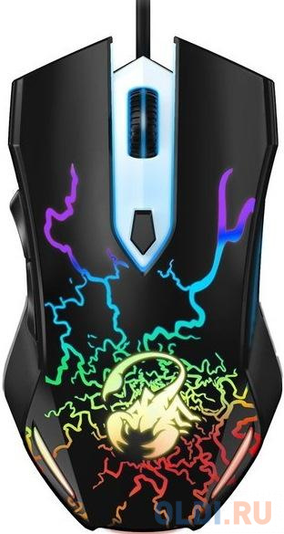 

Мышь игровая Genius Scorpion Spear [31040002400] черная, лазерная, 2000dpi, 6 кнопок, цветная подсветка, USB кабель 1.8м, Чёрный