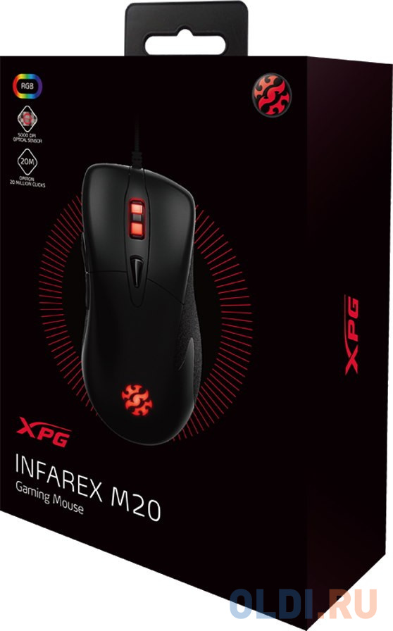 Игровая мышь XPG INFAREX M20 (5 кнопок, OMRON, 5000 dpi, RGB подсветка, USB) фото
