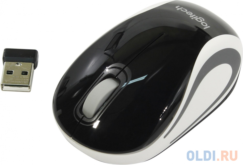 Мышь (910-002731) Logitech Wireless Mini Mouse M187, Black мышь беспроводная acer omr020 wireless 2 4g mouse чёрный usb радиоканал