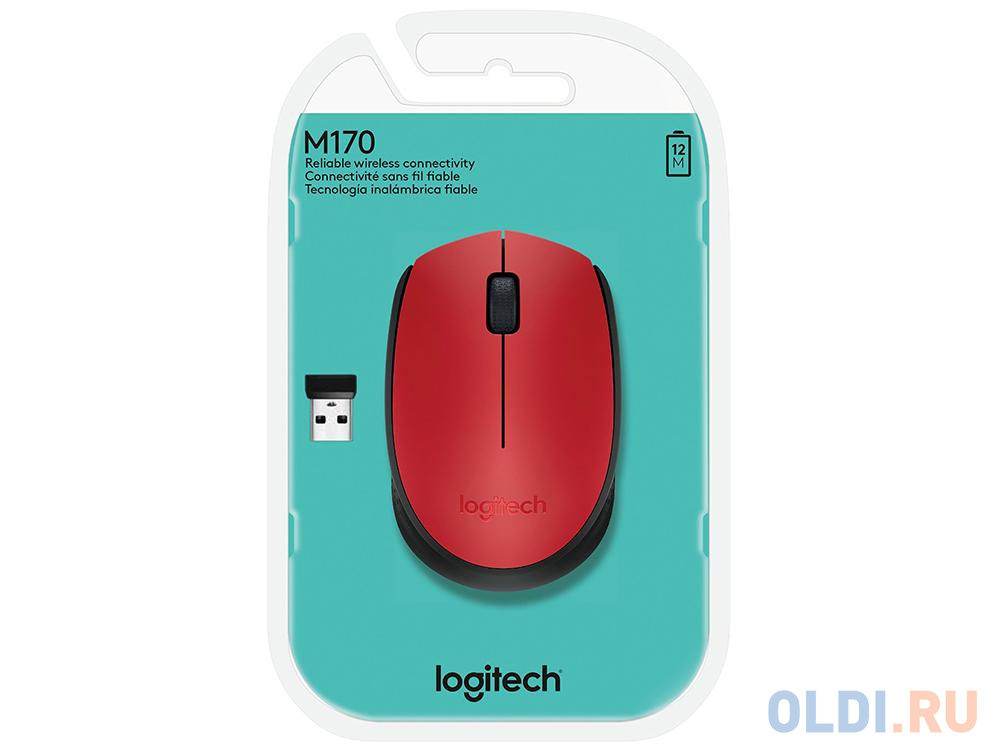 Мышь (910-004641) Logitech Wireless Mouse M171, Red фото
