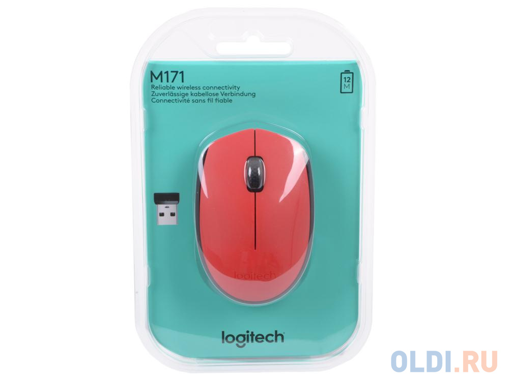 Мышь (910-004641) Logitech Wireless Mouse M171, Red фото