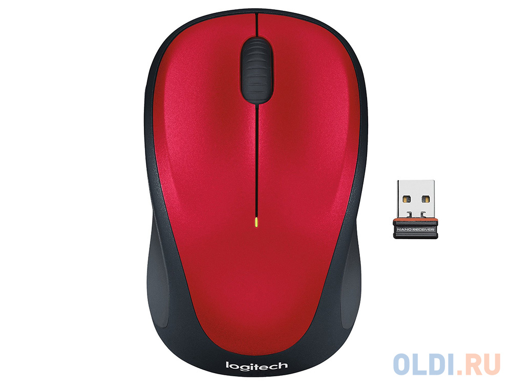 Мышь (910-002496) Logitech Wireless Mouse M235 Red - фото 1