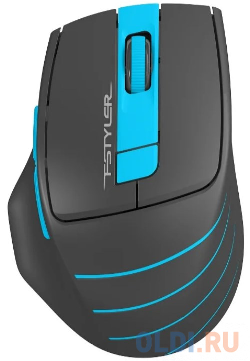 Мышь беспроводная A4TECH FG30S серый синий USB + радиоканал фото