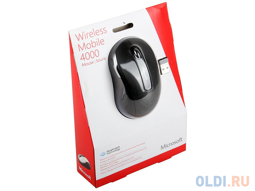 Мышь Microsoft Wireless Mobile Mouse 4000 USB Graphite Retail (D5D-00133) - фото 4