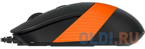 Мышь проводная A4TECH Fstyler FM10 чёрный оранжевый USB фото