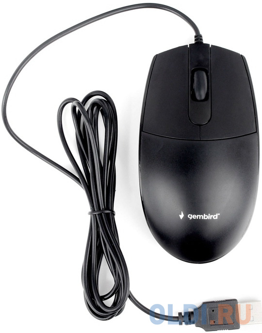 Gembird MOP-420 {Мышь, USB, черный, 2кн.+колесо-кнопка, 1000 DPI, кабель 1.8м} фото