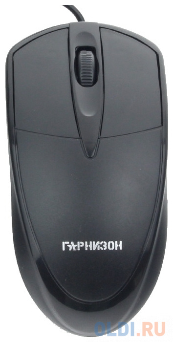 Гарнизон Мышь GM-225XL, USB, чип- Х, чёрный, 2м, 1000 DPI, 2кн.+колесо-кнопка, кабель 2м