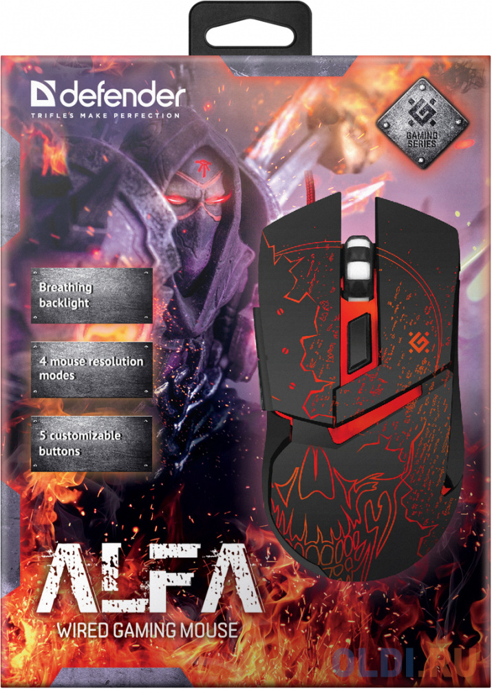 Мышь проводная Defender Alfa GM-703L чёрный USB фото