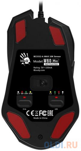 Мышь A4Tech Bloody W60 Max красный оптическая (10000dpi) USB (10but) фото