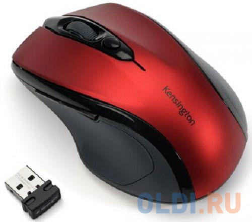 

Мышь Kensington Pro Fit беспроводная, среднего размера, рубиновый красный