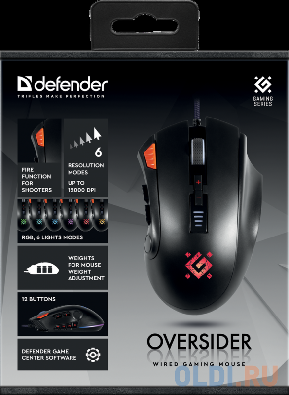 Мышь проводная Defender GM-917 чёрный USB фото