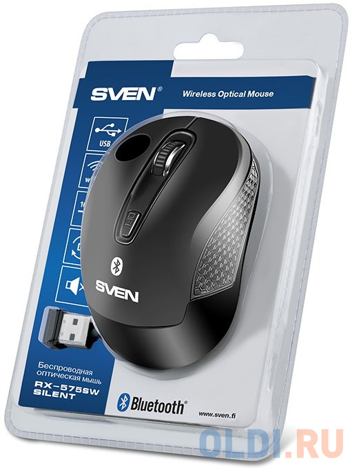 Мышь беспроводная Sven RX-575SW чёрный USB + Bluetooth фото