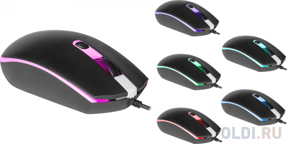 Мышь проводная Defender MB-986 чёрный USB фото
