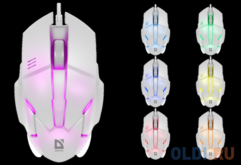 Мышь проводная Defender MB-982 белый USB фото