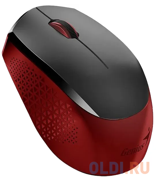 Мышь беспроводная Genius NX-8000S. Бесшумная, 3 кнопки, для правой/левой руки. Сенсор Blue Eye. Частота 2.4 GHz.Цвет: красный. фото