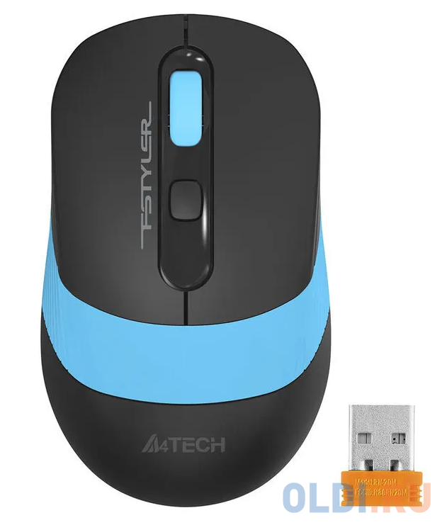 Мышь беспроводная A4TECH Fstyler FB10C чёрный синий USB + радиоканал фото