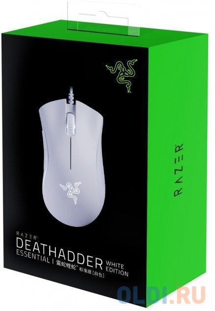 Razer DeathAdder Essential - White Ed. Gaming Mouse 5btn, цвет белый - фото 5