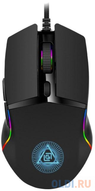 Мышь Оклик 717G PROPHECY черный оптическая (6400dpi) USB (6but) мышь оклик gmng 970gm оптическая 7200dpi usb 11but
