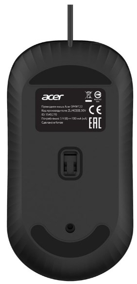 Мышь Acer OMW122 черный оптическая (1200dpi) USB (3but) фото