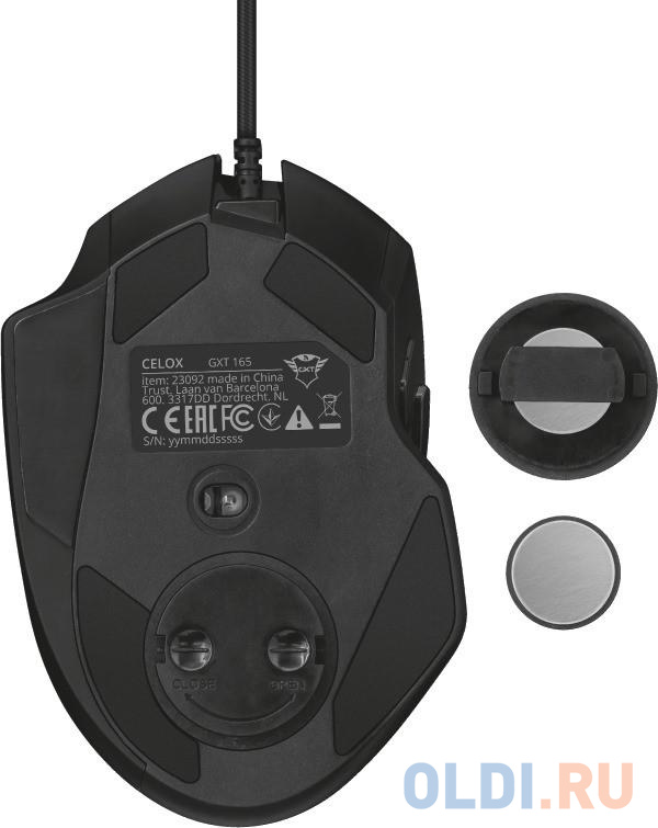 Trust GXT 165 Celox Gaming Mouse (23092), цвет чёрный, размер 127x83x43 мм. GXT165 CELOX - фото 4
